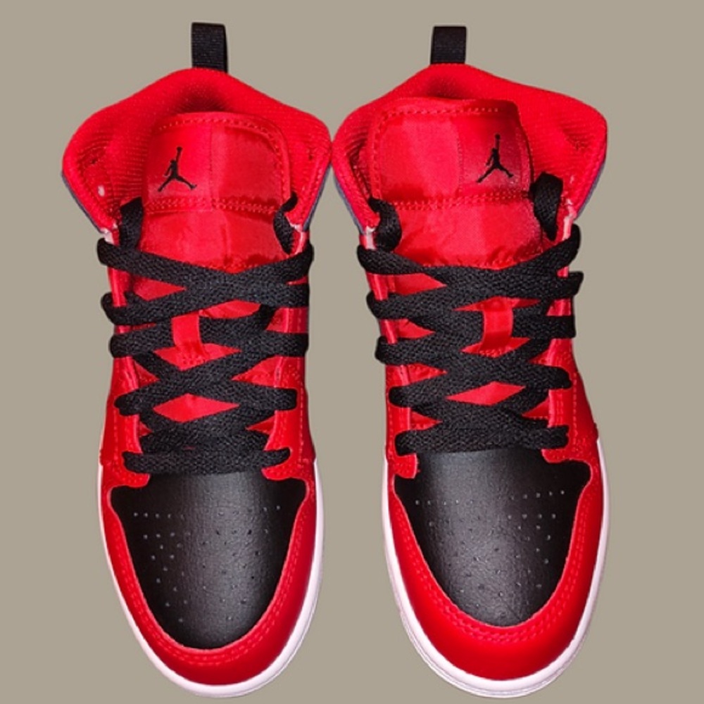 Jordan Kids Red and Black Sneakers